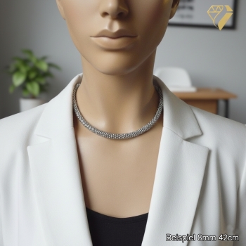 Preview: Collier Himbeerkette 8mm Edelstahl mit Bajonettverschluss