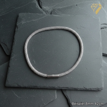 Preview: Collier Himbeerkette 8mm Edelstahl mit Bajonettverschluss