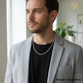 Collier Kette Ankerkette 5mm rund Erbskette Silber 925 50cm