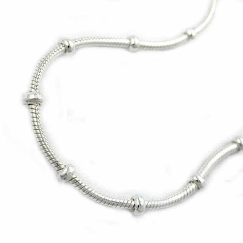 Collier Schlange mit Kugeln 2,5mm Silber 925 70cm