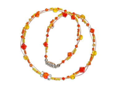 Collier Kette Feuer & Sonne 44cm