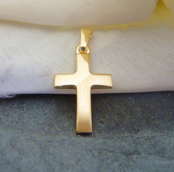 Preview: Anhänger Kreuz 11x16mm 14Kt 585 GOLD