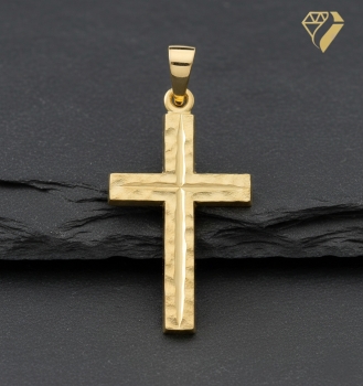 Preview: Anhänger Kreuz gehämmert 15x21mm 8Kt 333 GOLD