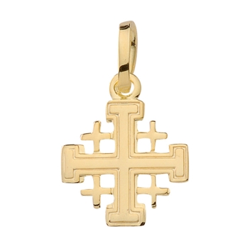 Anhänger Orthodoxes Kreuz 10x10mm Jerusalem 14Kt 585 GOLD