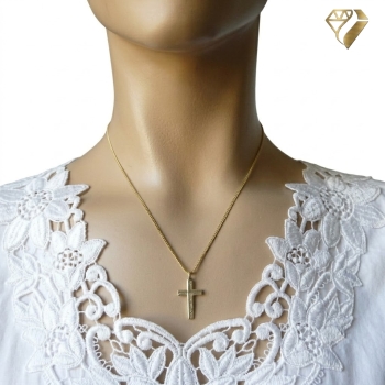 Anhänger Kreuz gehämmert 15x22mm 14Kt 585 GOLD