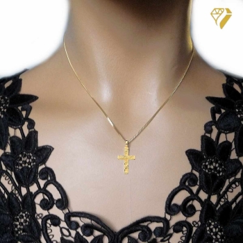 Anhänger Kreuz 12x19mm gehämmert 8Kt 333 GOLD