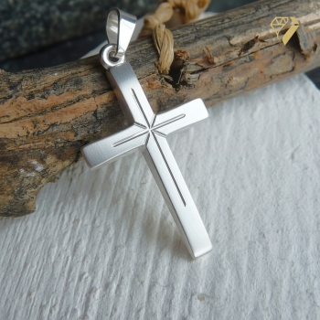 Preview: Anhänger Kreuz 15x22mm Silber 925