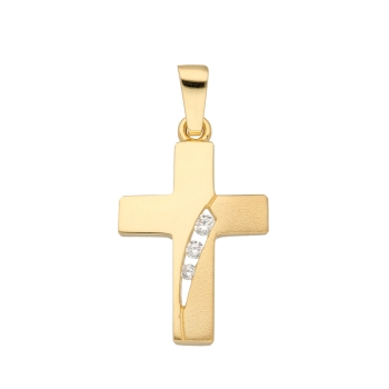 Anhänger Kreuz 11,2x17,5mm mit Zirkonia 8Kt 333 GOLD