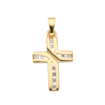 Anhänger Kreuz 11,8x18mm mit Zirkonia 8Kt 333 GOLD