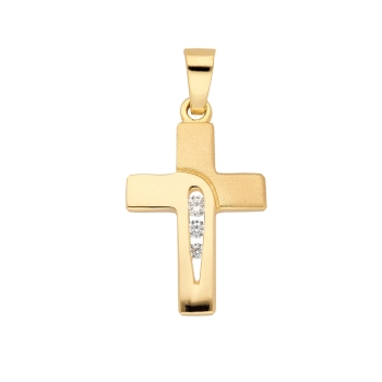 Anhänger Kreuz 11,5x17,6mm mit Zirkonia 8Kt 333 GOLD