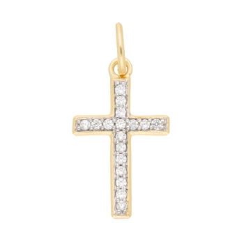 Anhänger Kreuz 9,4x16mm mit Zirkonia 8Kt 333 GOLD