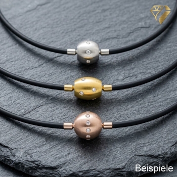 Preview: Collier Kautschuk mit Farbwahl 3mm für Wechselschliesse