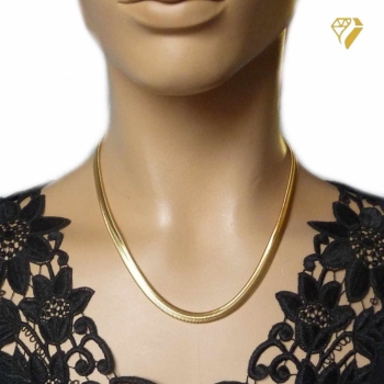 Kette Schlange 6x2mm flach vergoldet AMD 45cm