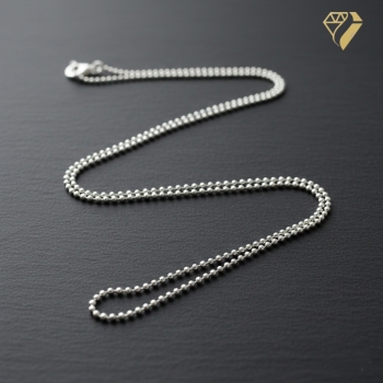 Preview: Collier Kugel Kette 1,1mm Silber 925, vergoldet oder rose vergoldet 50cm