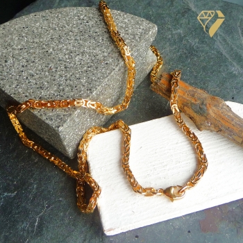 Preview: Kette Collier 2,8mm Königskette  Silber 925 vergoldet 55cm