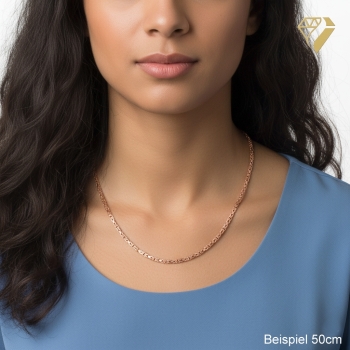 Preview: Kette Collier 2,8mm Königskette Silber 925 rose vergoldet 60cm
