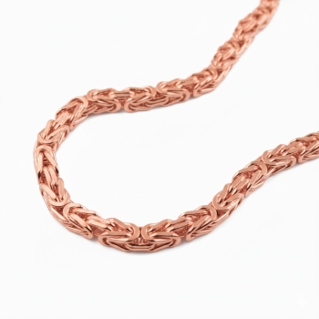 Kette Collier 4mm Königskette Silber 925 rose vergoldet 80cm