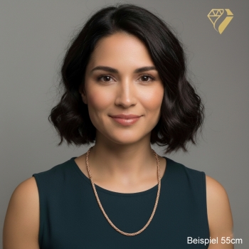 Kette Collier 4mm Königskette Silber 925 rose vergoldet 55cm