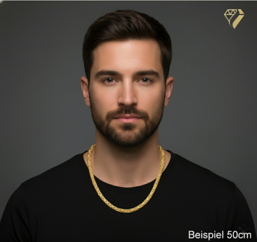 Preview: Kette Collier 5mm Königskette Silber vergoldet 55cm