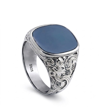 Siegelring antike Platte Stein 16,5x14,5mm 8Kt, 14Kt, 18Kt Gold /Weissgold