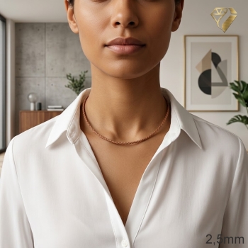 Preview: Lederband 2,5mm geflochten Farben nach Wahl mit 925 Bajonett