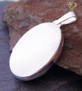 Preview: Anhänger Medaillon oval 17x23mm Silber 925