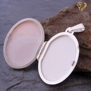 Preview: Anhänger Medaillon oval 17x23mm Silber 925