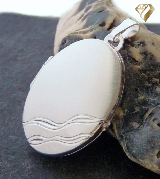 Preview: Anhänger Medaillon oval 21x28mm Silber 925