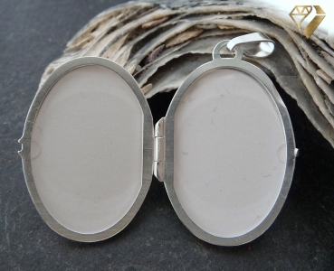 Preview: Anhänger Medaillon oval 21x28mm Silber 925
