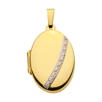 Medaillon oval Muster 17x23mm 8Kt GOLD