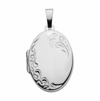 Medaillon oval 17x23mm 9Kt WEISSGOLD
