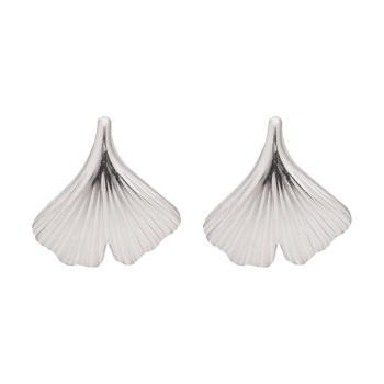 Stecker 12mm Ginkgoblatt Silber 925