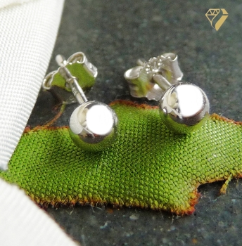 Preview: Stecker 4mm Kugel 9Kt 375 WEISSGOLD