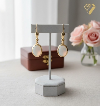 Preview: Ohrhänger mit Brisur Opal 585 Gold