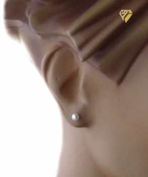 Stecker 4mm Süßwasserperle 14Kt 585 GOLD