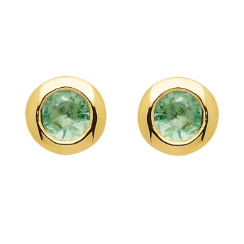 Ohrstecker 4,5mm mit Smaragd 14Kt 585 GOLD