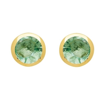 Ohrstecker 4,1mm mit Smaragd 14Kt 585 GOLD
