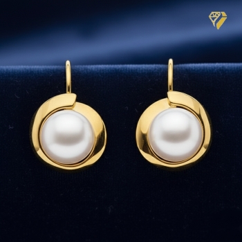 Preview: Boutons Ohrringe Zuchtperle 8Kt 333 GOLD