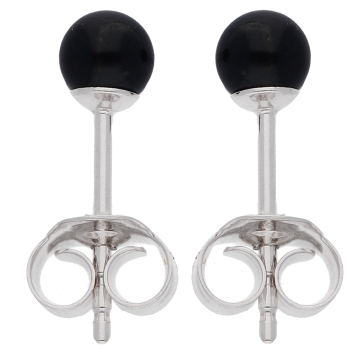Preview: Ohrstecker Ohrring ca. 4,2mm Onyx Silber 925