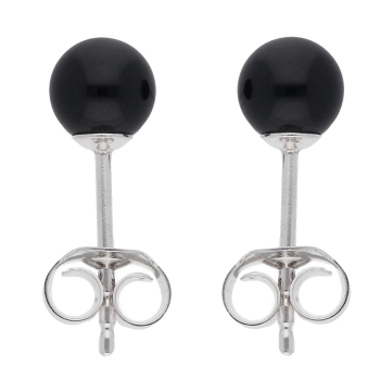 Ohrstecker Ohrring ca. 5,4mm Onyx Silber 925