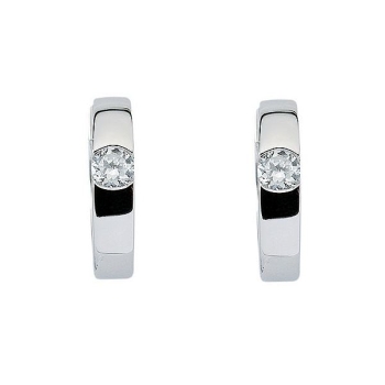 Creole Klappscharnier Ø15,5mm Zirkonia Silber 925