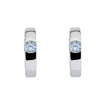 Creole Klappscharnier Ø15,5mm Zirkonia blau Silber 925