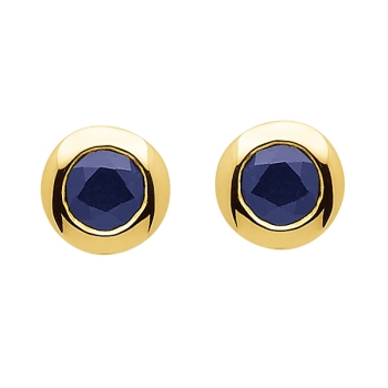 Ohrstecker 4,5mm mit Safir 14Kt 585 GOLD