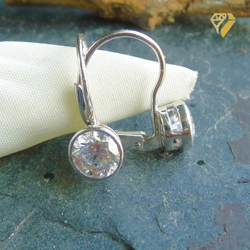 Brisur Boutons 7mm Zirkonia 925 Silber
