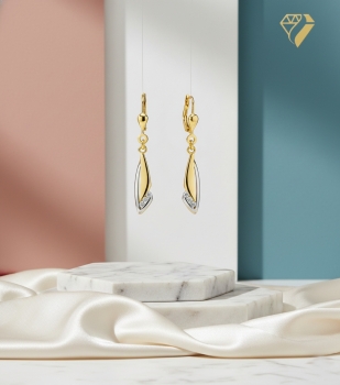 Preview: Brisur Ohrhänger Zirkonia 8Kt 333 GOLD