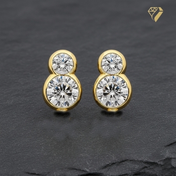 Preview: Ohrstecker Zirkonia 14Kt 585 GOLD