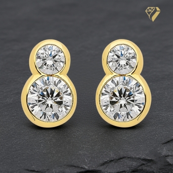 Preview: Ohrstecker Zirkonia 14Kt 585 GOLD