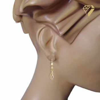 Preview: Brisur Ohrhänger bicolor 8Kt 333 GOLD