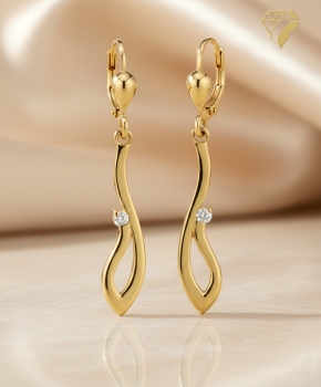 Preview: Brisur Ohrhänger Zirkonia 8Kt 333 GOLD