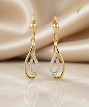 Preview: Brisur Ohrhänger Zirkonia 8Kt 333 GOLD